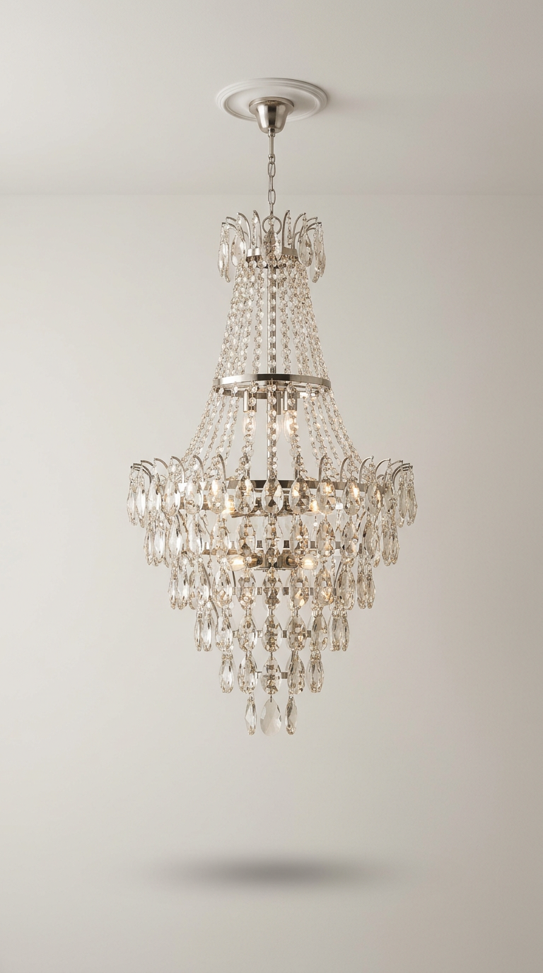Crystal cascade chandelier