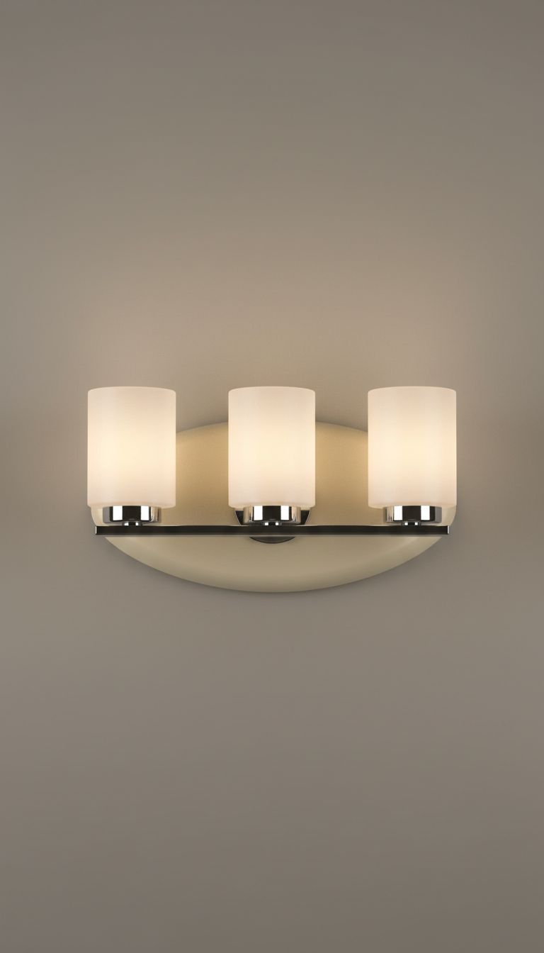 Cream vanity light with frosted glass