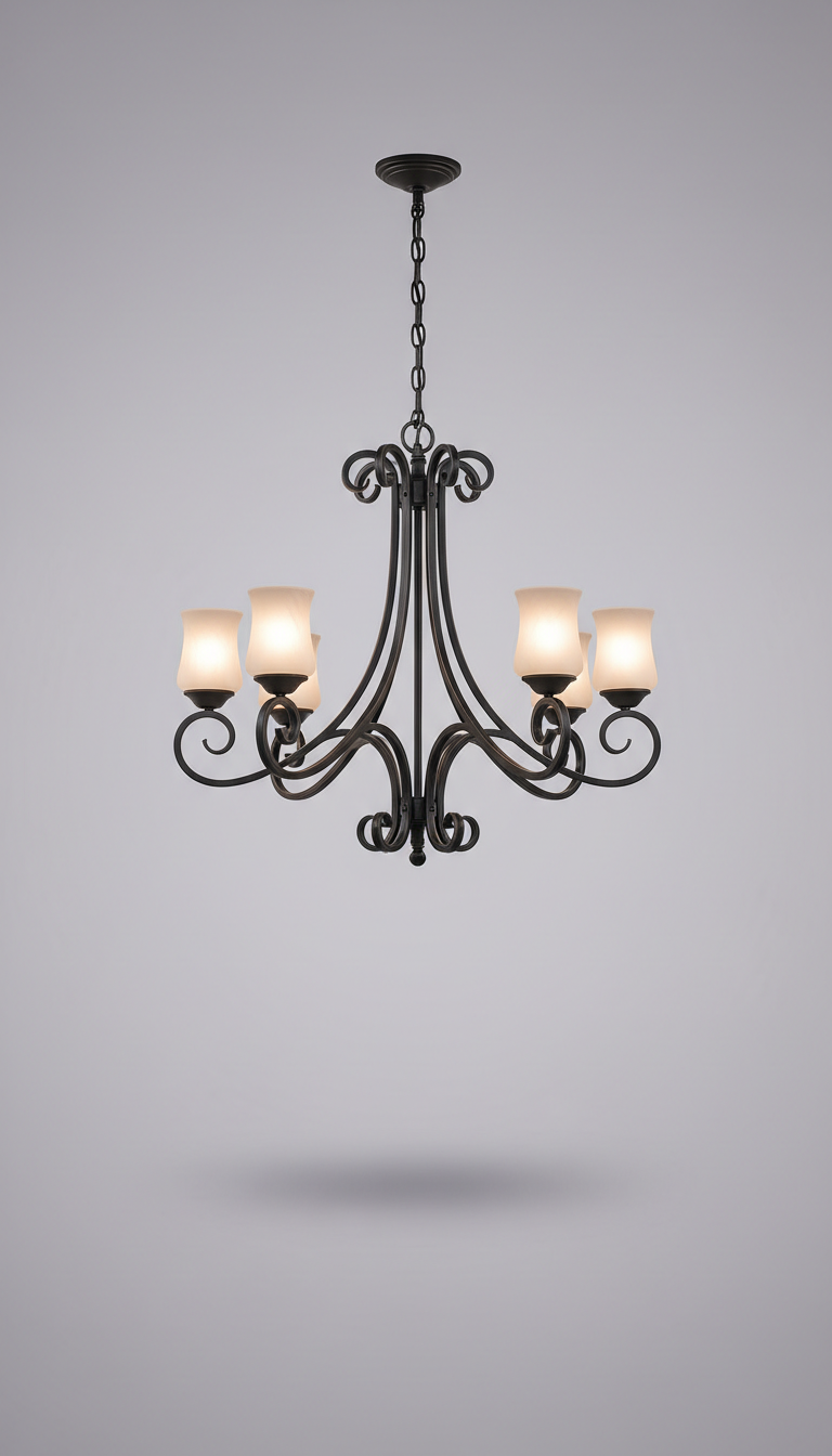Wrought iron chandelier