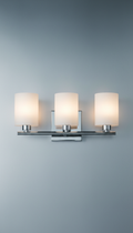 Polished metal frosted glass vanity light