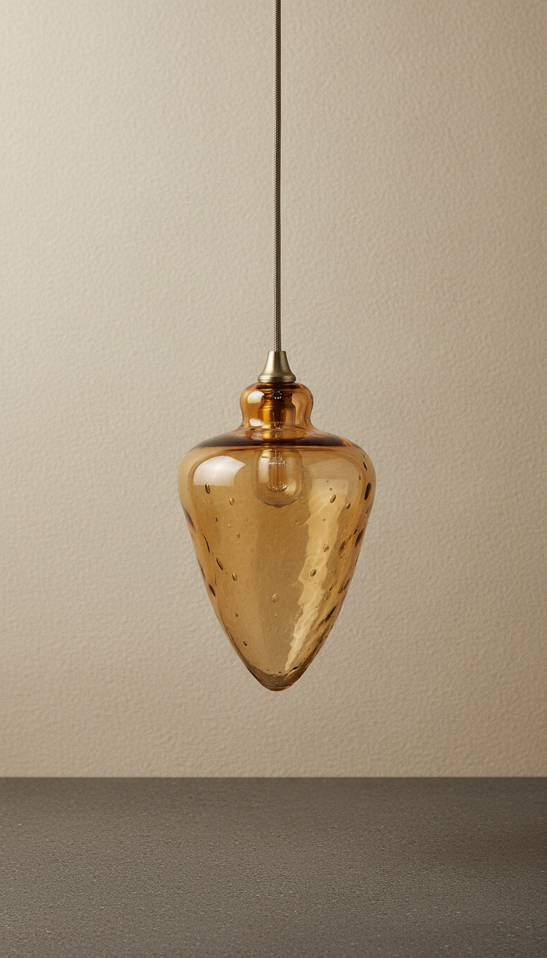Hand-blown glass pendant light