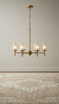 Brushed brass chandelier