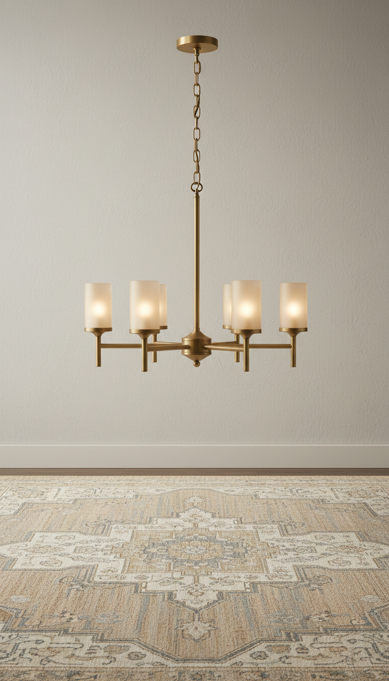 Brushed brass chandelier
