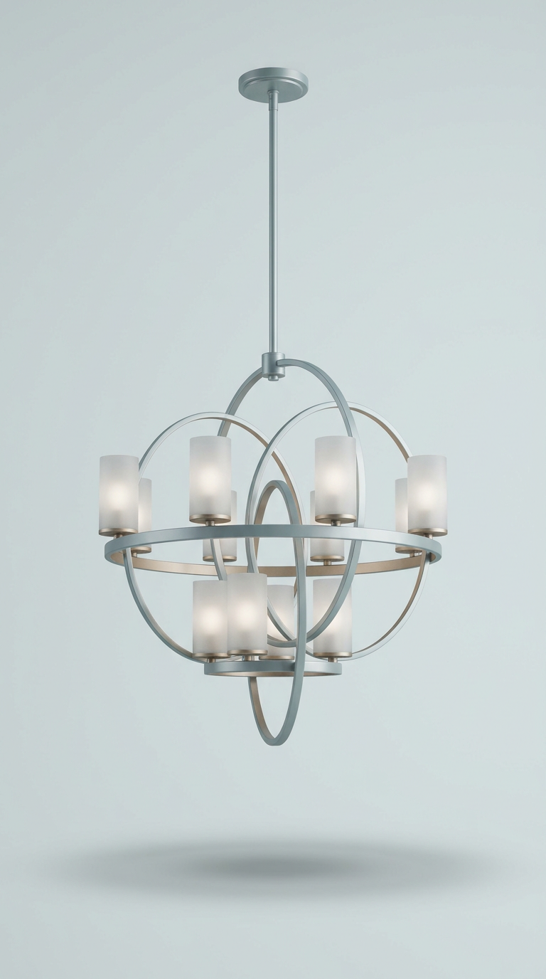 Blue halo chandelier