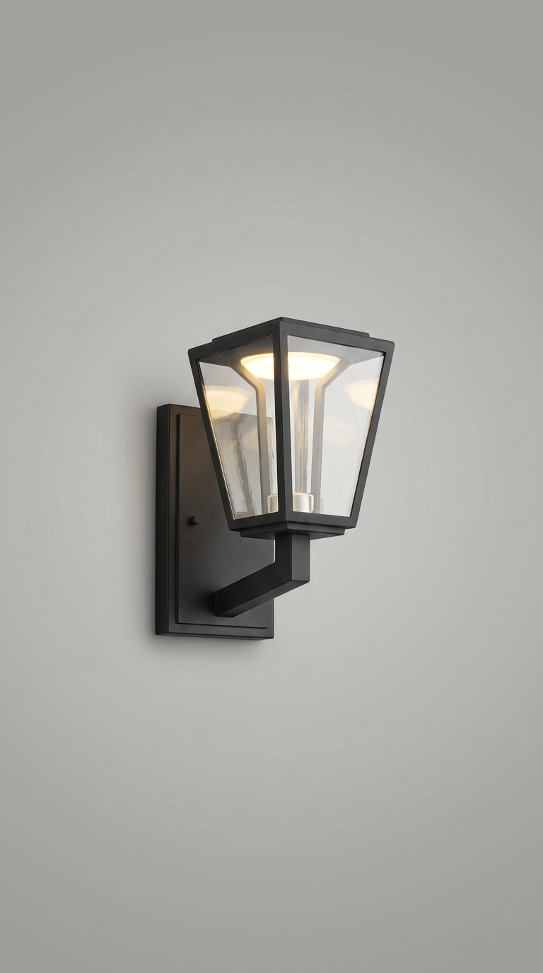 Matte black outdoor sconce