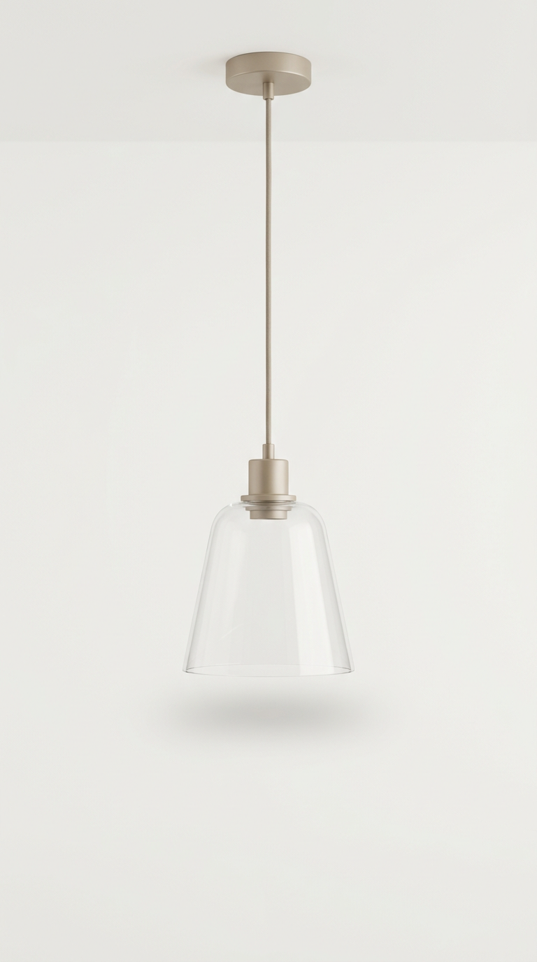 Minimalist glass pendant lamp