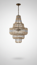 Multi-tier glass bead chandelier