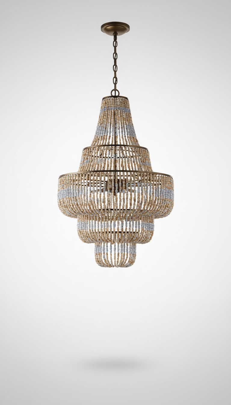 Multi-tier glass bead chandelier