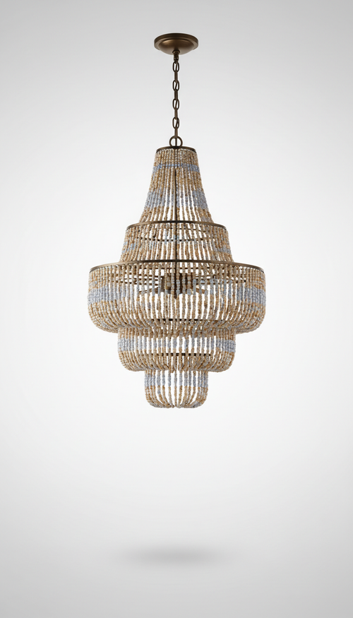 Multi-tier glass bead chandelier