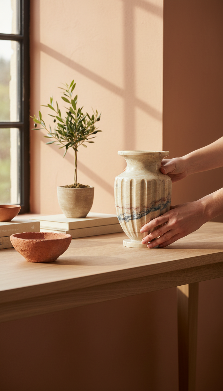 Marble Statement Vase in use