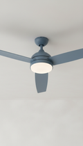 Mist blue ceiling fan with LED light