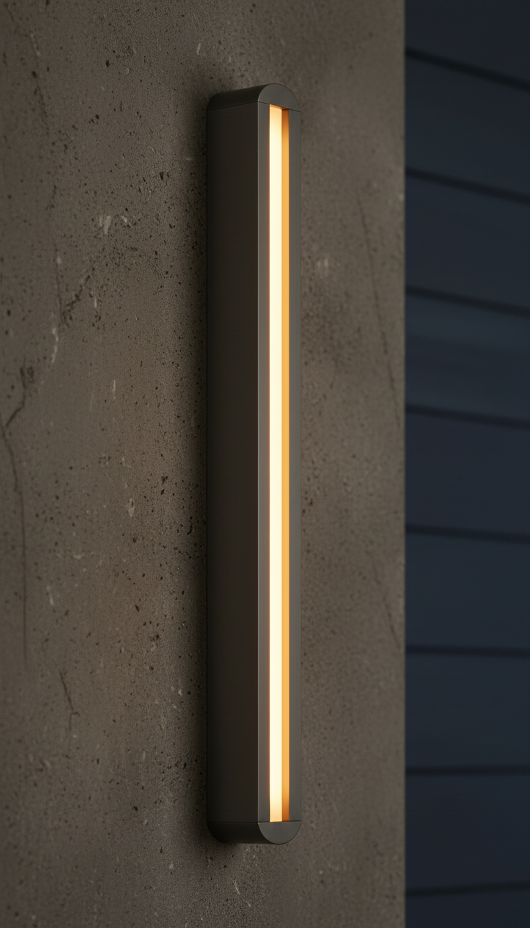 Modern LED Wall Fixture with Burnt Orange Accents in a new setting
